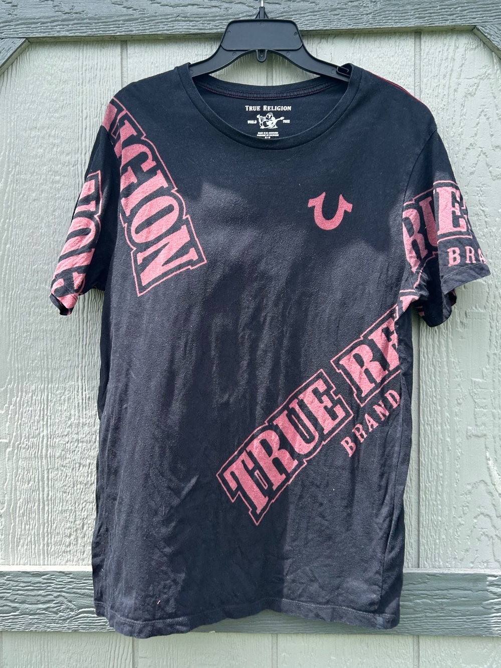 True Religion Men’s “True Verb Scatter” Black Graphic Tee